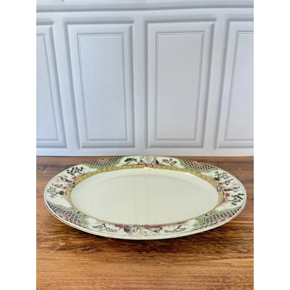 RARE Antique Adderleys Nankin 15x12‎ Serving Platter Chinoiserie c1906-26 EUC